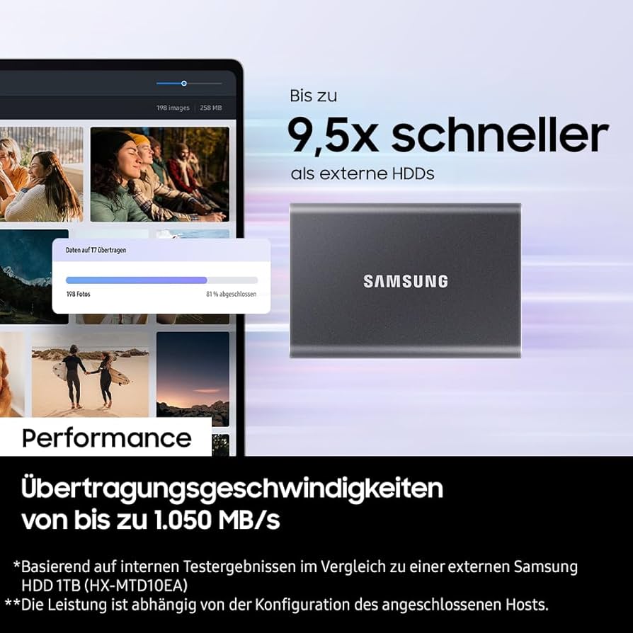 Amazon.com: Samsung T7 Portable SSD - 1 TB - USB 3.2 Gen.2